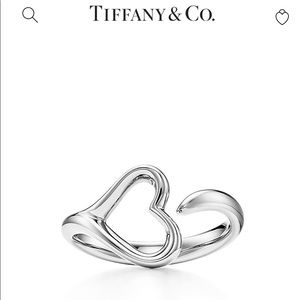 Tiffany and Co Elsa Peretti Open Heart sterling silver ring size 8